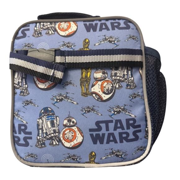 Pottery Barn Kids Star Wars Lunch Box R2-D2 BB-8 C-3PO Insulated Blue Samuel - Picture 2 of 8